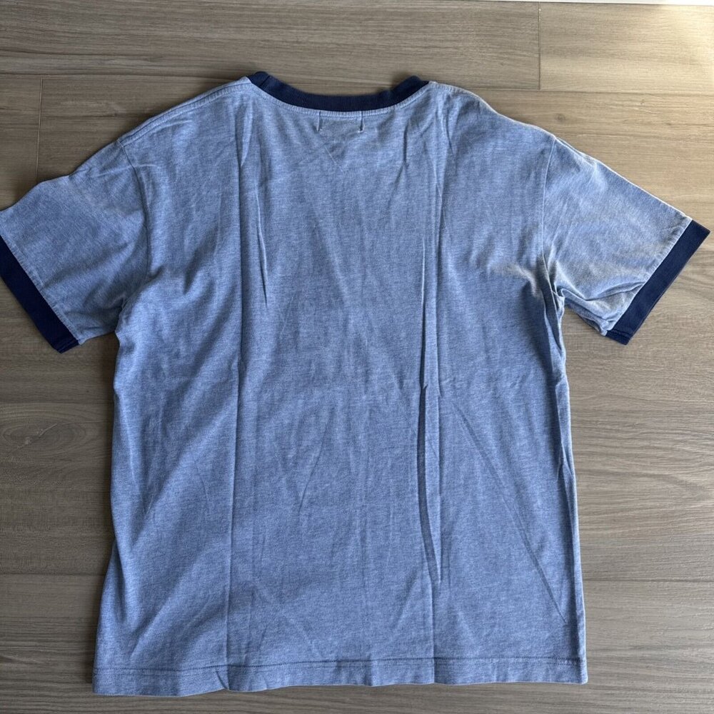 Hong Kong Disneyland T Shirt Ringer Tee Short Sleeve Blue Women’s Large - Picture 6 of 7